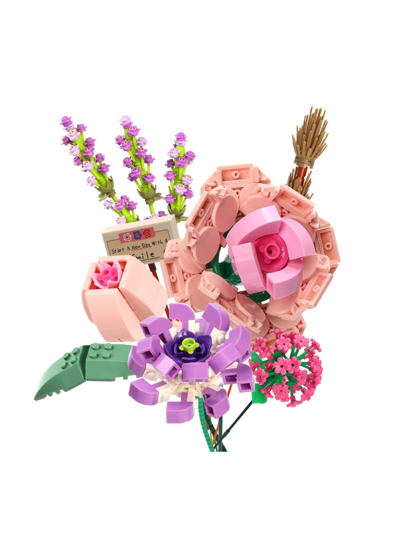 SYOSI - Flower Bouquet Building Blocks, KASTWAVE Building Block Flower Creativity Artificial Flowers Building Toy Set for 6+ Kids, Gift for Children, Friends, Families (without Vase) (Set 1) - Image 1
