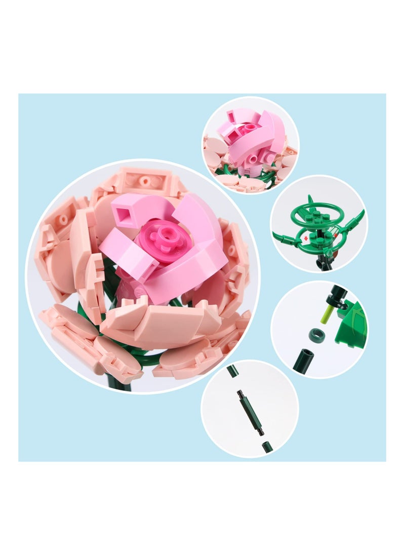 SYOSI - Flower Bouquet Building Blocks, KASTWAVE Building Block Flower Creativity Artificial Flowers Building Toy Set for 6+ Kids, Gift for Children, Friends, Families (without Vase) (Set 1) - Image 1