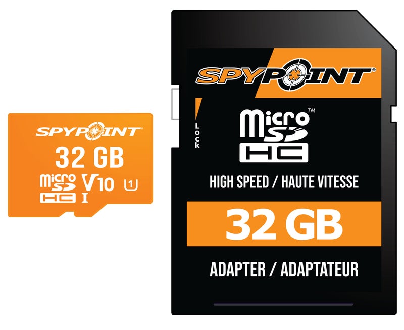 SPYPOINT 32GB Micro SD Memory Card Trail for Cameras | Adapter Media Storage for Trail and Game Cameras Designed | Used in Hunting and Trail Cams (Class 10 Speed) - Image 1