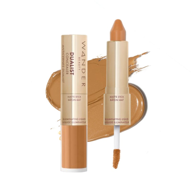 Wander Beauty Dualist Matte and Illuminating Concealer Makeup - Rich - Dual-Ended Matte & Liquid Concealer Stick - Full Coverage Formula to Brighten, Firm & Hydrates Under Eyes - 0.28 fl oz - Image 1