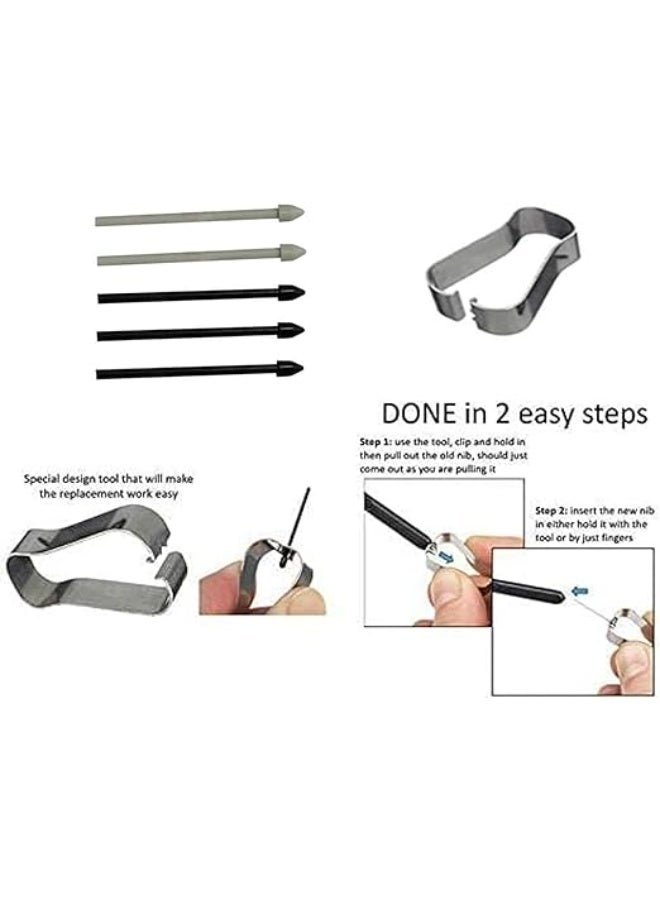 Galaxy Tab S9 FE S Pen [4096 Pressure Sensor] Replacement for Samsung Galaxy Tab S9 FE, Tab S9 FE+ Plus Tablet All Versions, Touch Stylus Pen with 5xTips/Nibs (Gray) - Image 5