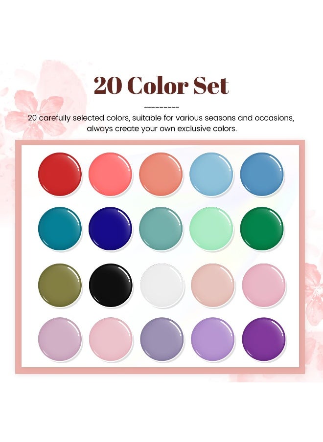 JODSONE - JODSONE 23 PCS Gel Nail Polish Set with Base Glossy and Matte Top Coat Multicolored Gel Nail Long Lasting Suitable for All Seasons - Image 1