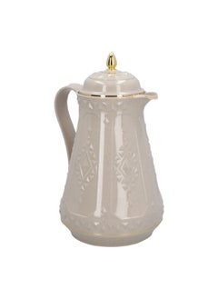 Plastic 2121 Compact Design Tea Thermos with Ergonomic Handle Off-White and Gold 1 L 52544