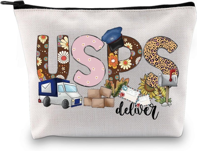 GJTIM USPS Postal Worker Gift Mail Carrier Mailman Zipper Pouch Makeup Bag Appreciation Gift for Mail Lady (USPS Deliver Bag)