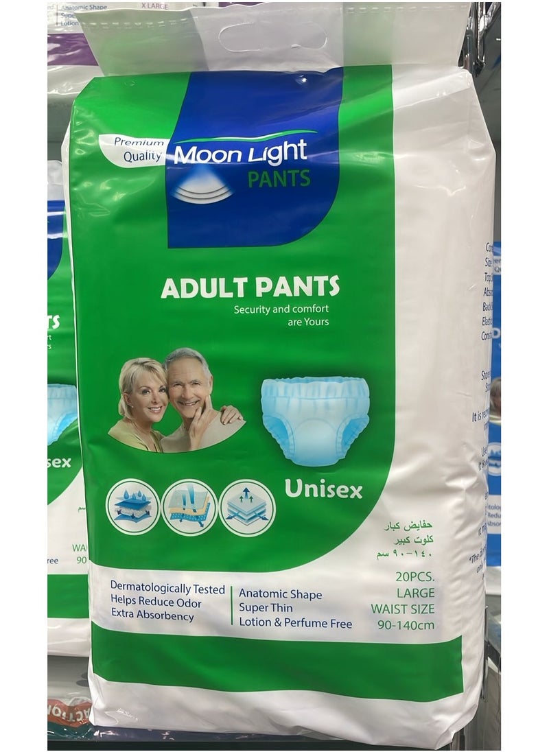 Moon Light Adult Diapers Moon Light Large size (Pack of 20 diaper)  - Image 2