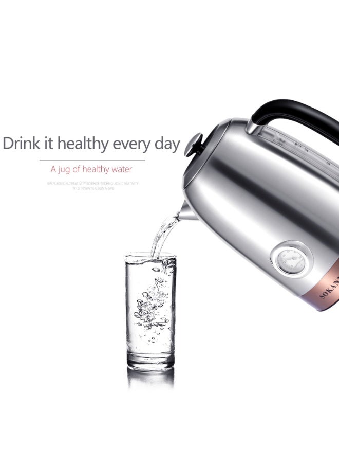 2200W Electric Kettle,1.7L Capacity,Quick Boiling, Lightweight Design, 360°Cordless Power Base, Auto Shut-Off, Boil-Dry Protection, Concealed Heating Plate - view 3