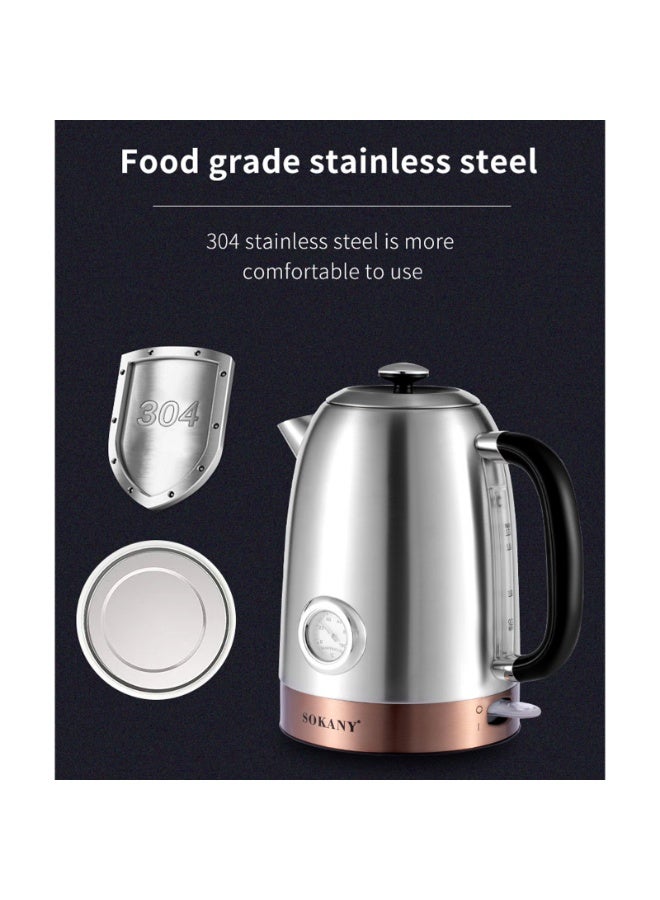 2200W Electric Kettle,1.7L Capacity,Quick Boiling, Lightweight Design, 360°Cordless Power Base, Auto Shut-Off, Boil-Dry Protection, Concealed Heating Plate - view 5