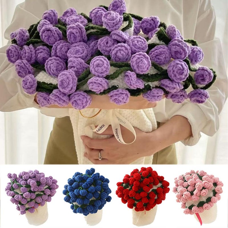 Finished rose blanket, handmade blanket, bouquet, shawl, sofa blanket, office Teacher's Day gift. - Image 3