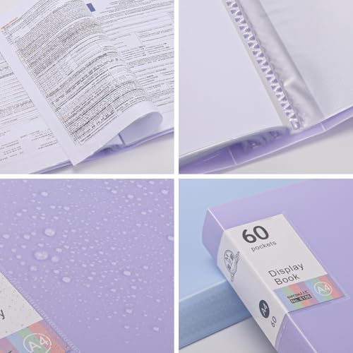 acDesign 2Pcs Binder with Plastic Sleeves，A4 Art Portfolio Display 120 Pages, Portfolio Folder for Certificate Binder Organizer - Image 3
