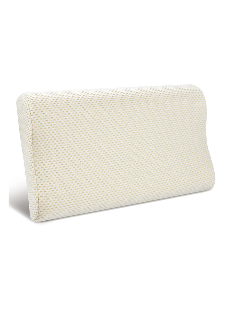 Generic 60 cm x 35.05 cm memory foam pillow for neck support, comfortable for sleeping, orthopedic for side and back support, gold  - Image 1