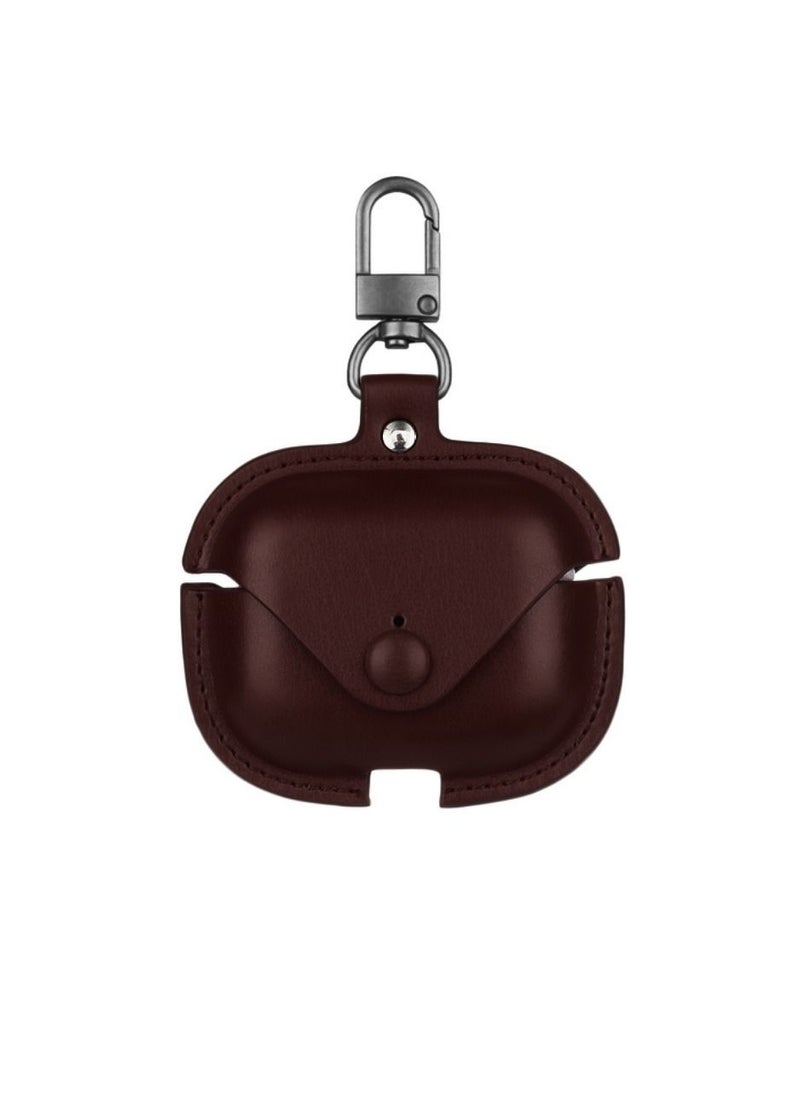 DIGI CORE Airpods Pro 2 Leather Case Cover For Apple Airpods Pro 2 Protective Case With Hook For Airpods Pro 2 2nd Generation (Dark Brown) 