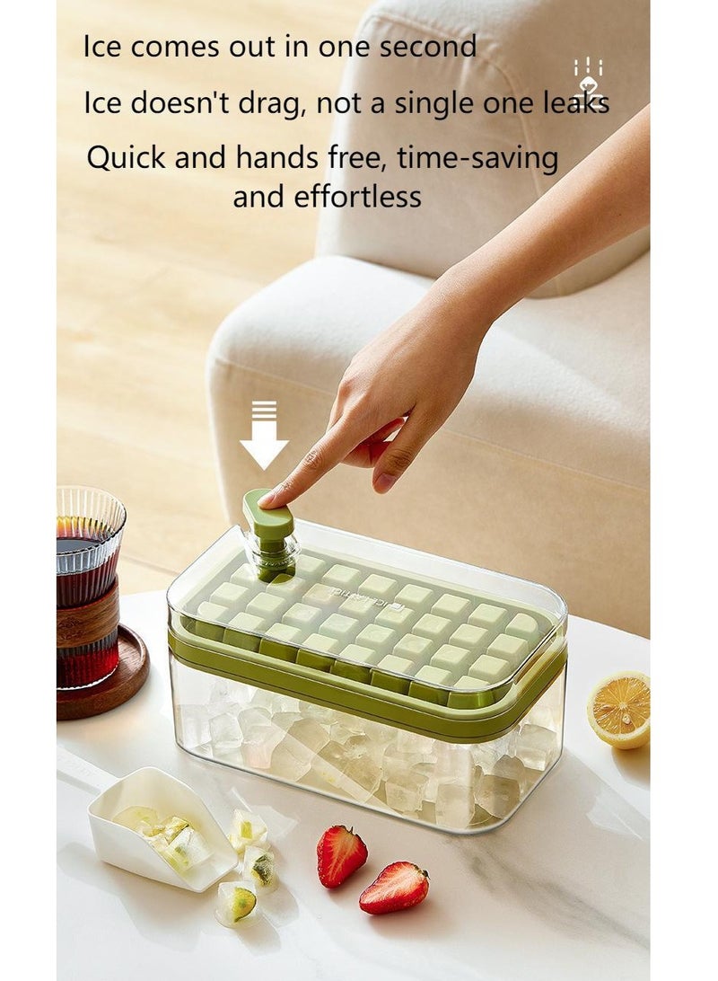NOOA Ice Cube Tray with Lid and Storage Box, One Click Easy Release 64 Small Nugget Ice, 2 Tray Ice Cube Molds with Container and Scoop - Image 4