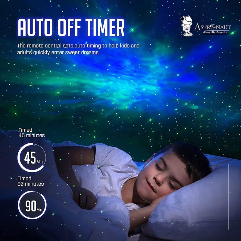 HEYOL Star Projector Galaxy Projector with Remote Control 360 Adjustable Timer Kids Astronaut Nebula Night Light for Baby Adults Bedroom Gaming Room Home and Party Pack of 1 Astronaut Projector Lamp - Image 3