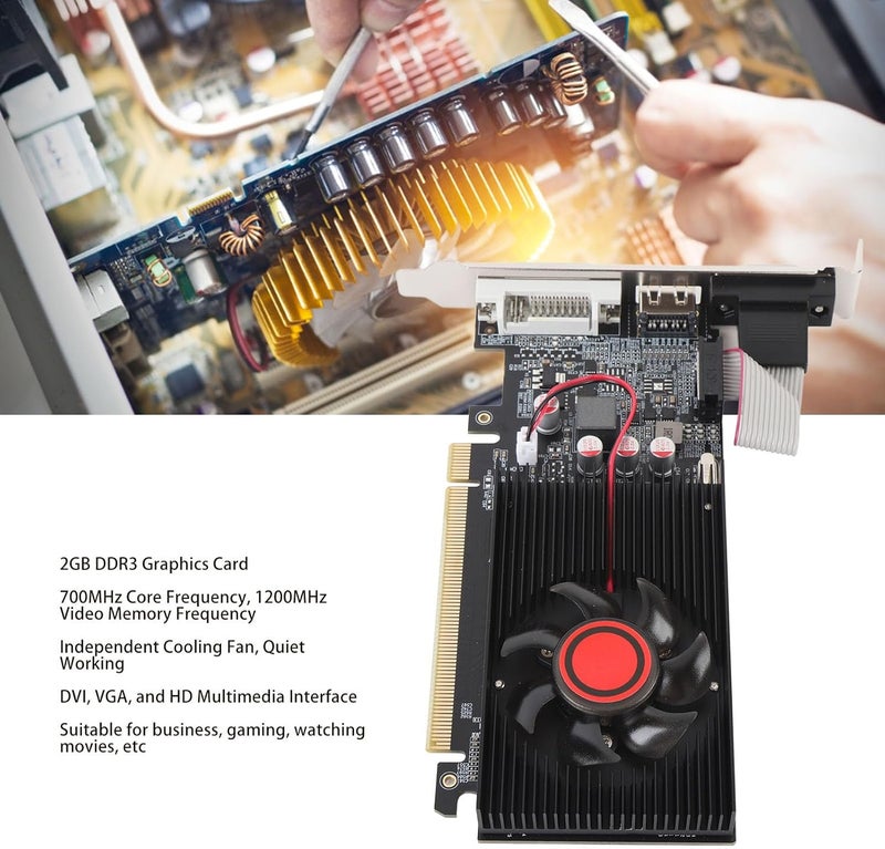 Yoidesu Gaming Graphics Card with 2GB DDR3 Memory, 700MHz Core Frequency, and HD Multimedia Interface, Suitable for 10,for Vista, for 11 - Image 2