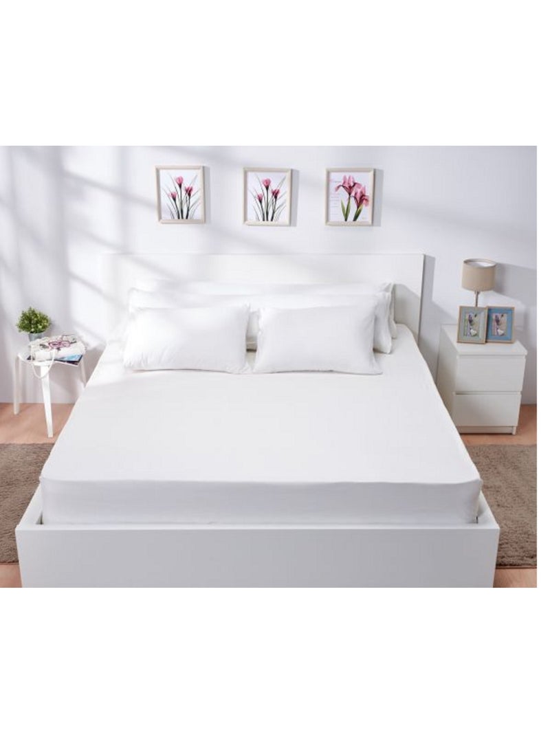 ملاية سرير قطن سادة 90سم ابيض
