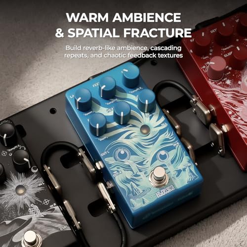 Klowra Rilum Multi-Head Tape Delay & Modulation Pedal for Electric Guitar and Synth, Vintage Tape Echo with Through-Zero Flanger, Chorus, Tap Tempo & Twisted Tempo, Stereo Outputs - Image 4