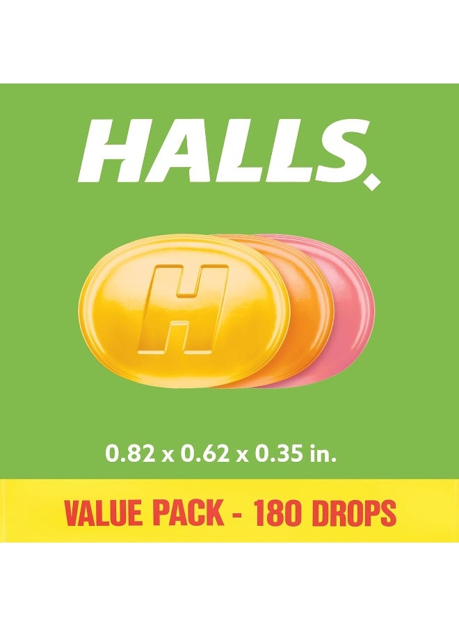 HALLS Defense Assorted Citrus Vitamin C Drops, Value Pack, 180 Drops - Image 2