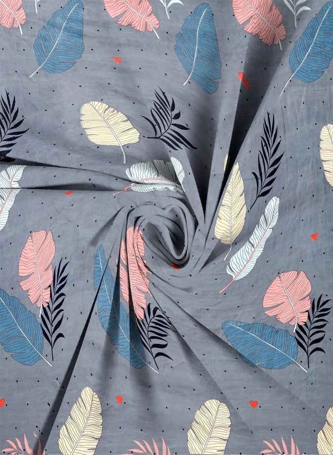 BLUEDOT 200 TC Glace Cotton Single Bedsheet with 1 Pillow Cover Bedsheet Size:-60 * 90 Inches and Pillow Cover Size :-16 * 26 Inches (Grey) - Image 3