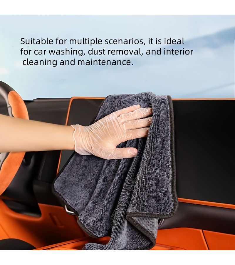 6 Pack Dark Gray Microfiber Cleaning Cloths Lint Free Multi Purpose Towels for Kitchen Car Detailing - Image 3