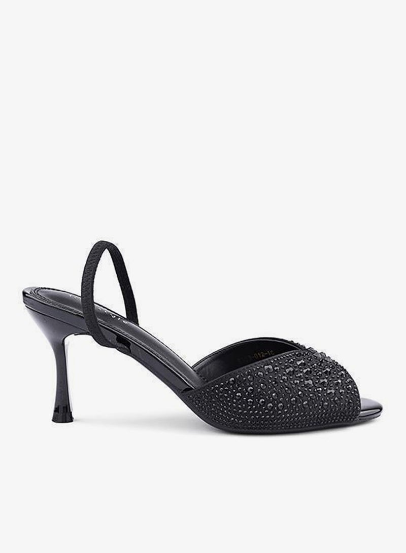 IconStyle Embellished Strappy Heeled Mules - Image 1
