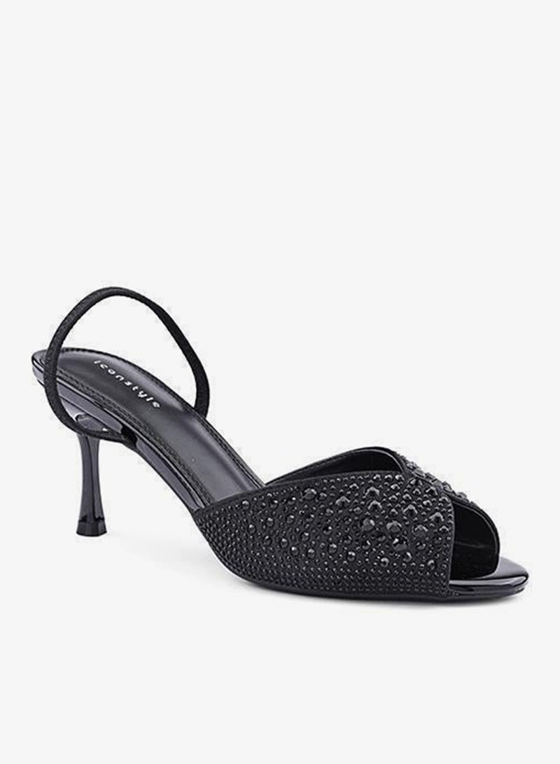 IconStyle Embellished Strappy Heeled Mules - Image 2