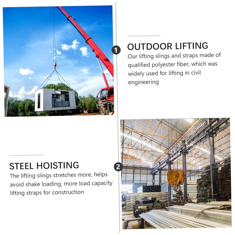 Heavy Duty 2pcs Flat Lifting Sling Straps Double Buckle Design For Furniture Moving - Image 4