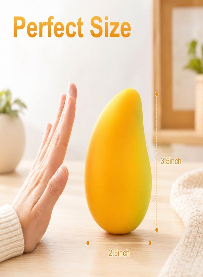 SHANGFEI Squishy Gold Mango,Mango Squishy,Fast Rising Stress Relief Simulation Fruit,Anxiety Sensory Stress Squishies Hand Toys, Soft Squishy's Stress Balls,Calming Adults Fidget Toys - Image 4