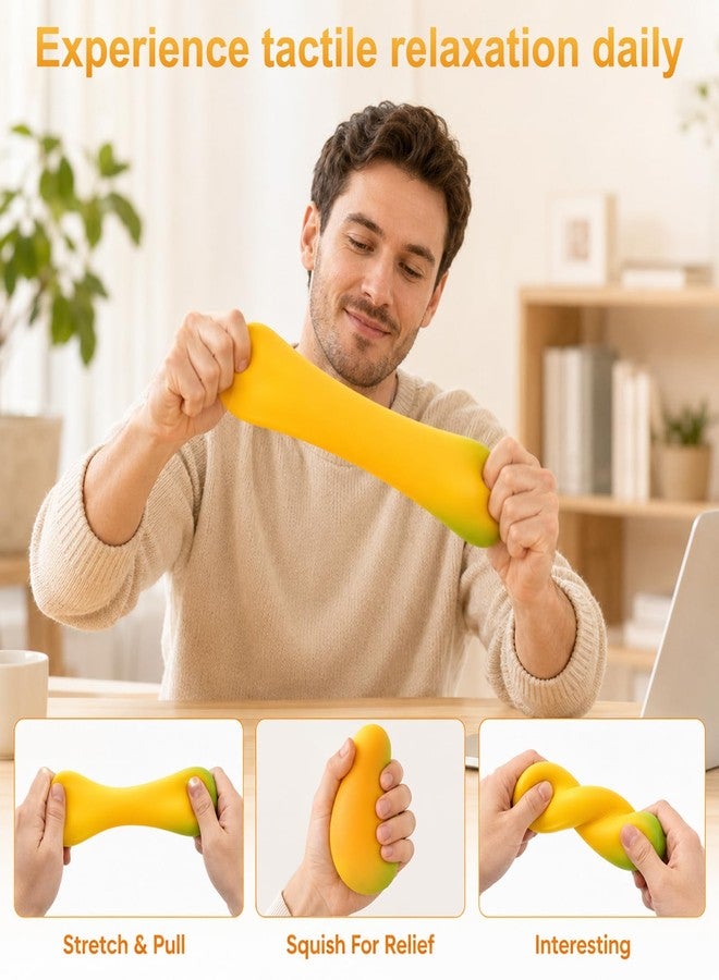 SHANGFEI Squishy Gold Mango,Mango Squishy,Fast Rising Stress Relief Simulation Fruit,Anxiety Sensory Stress Squishies Hand Toys, Soft Squishy's Stress Balls,Calming Adults Fidget Toys - Image 2