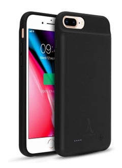 NTECH Battery Case For (iPhone 6s/Plus/6 Plus/7 Plus/8 Plus 4000mAh, Rechargeable Charging Case For (iPhone 6Plus Extended Battery Pack Charger for iPhone 6s Plus Portable Power Bank Cover - Black