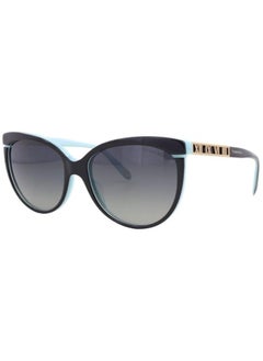 Full Rim Butterfly Women Sunglass - TF4097 8055/T3 - Lens Size: 56 mm - Black with Blue