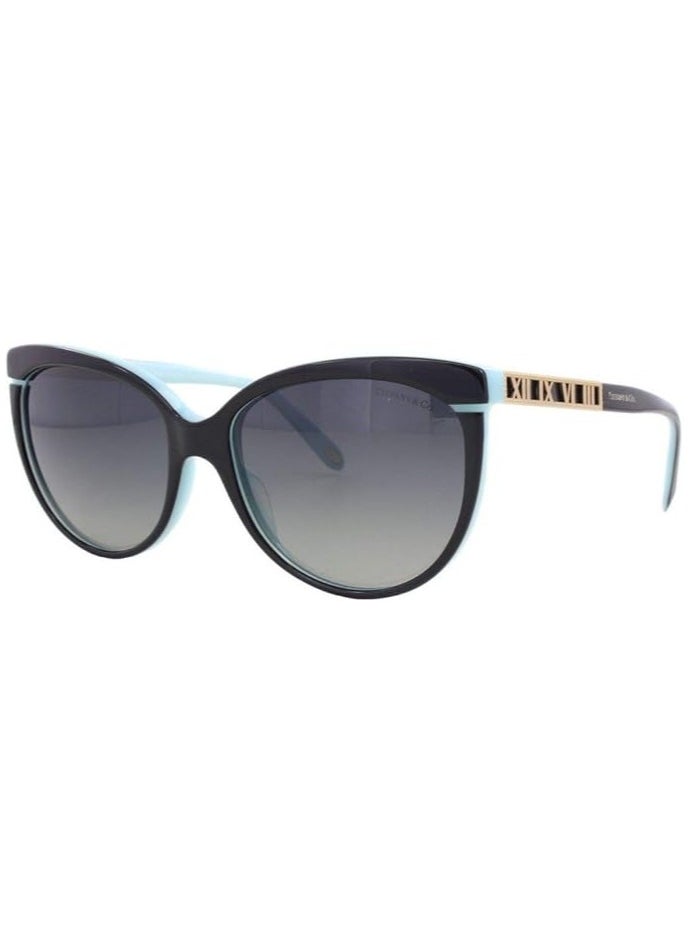 Tiffany & Co. - Full Rim Butterfly Women Sunglass - TF4097 8055/T3 - Lens Size: 56 mm - Black with Blue - Image 1