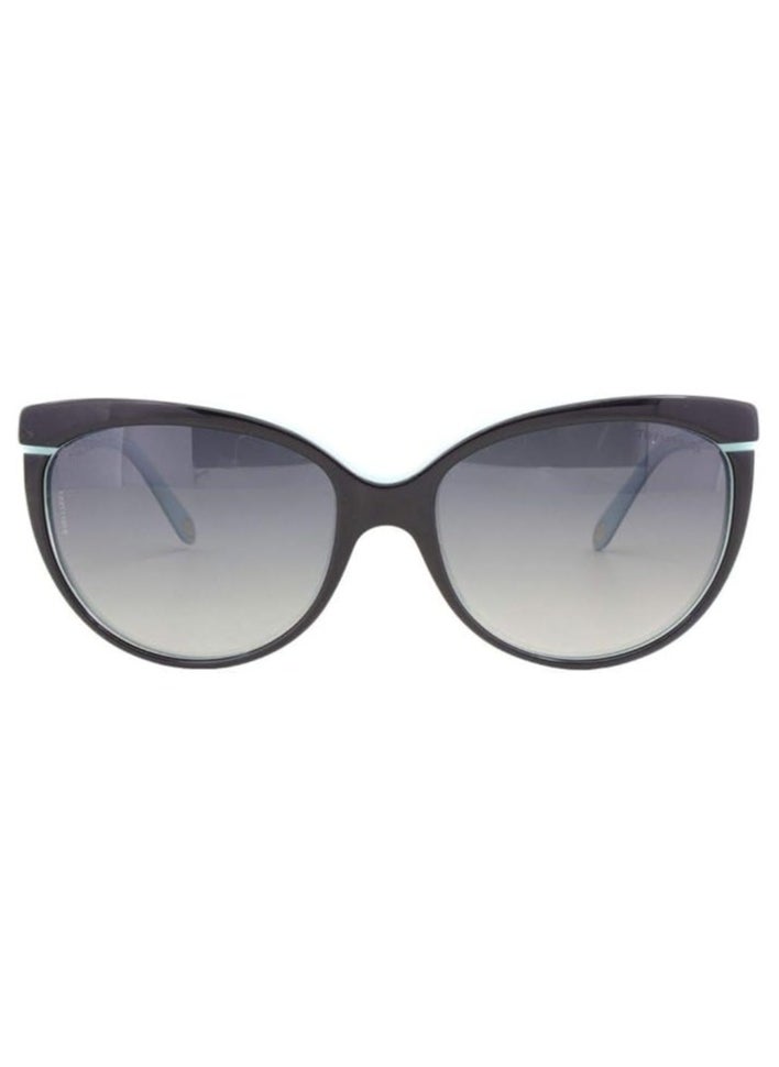 Tiffany & Co. - Full Rim Butterfly Women Sunglass - TF4097 8055/T3 - Lens Size: 56 mm - Black with Blue - Image 1