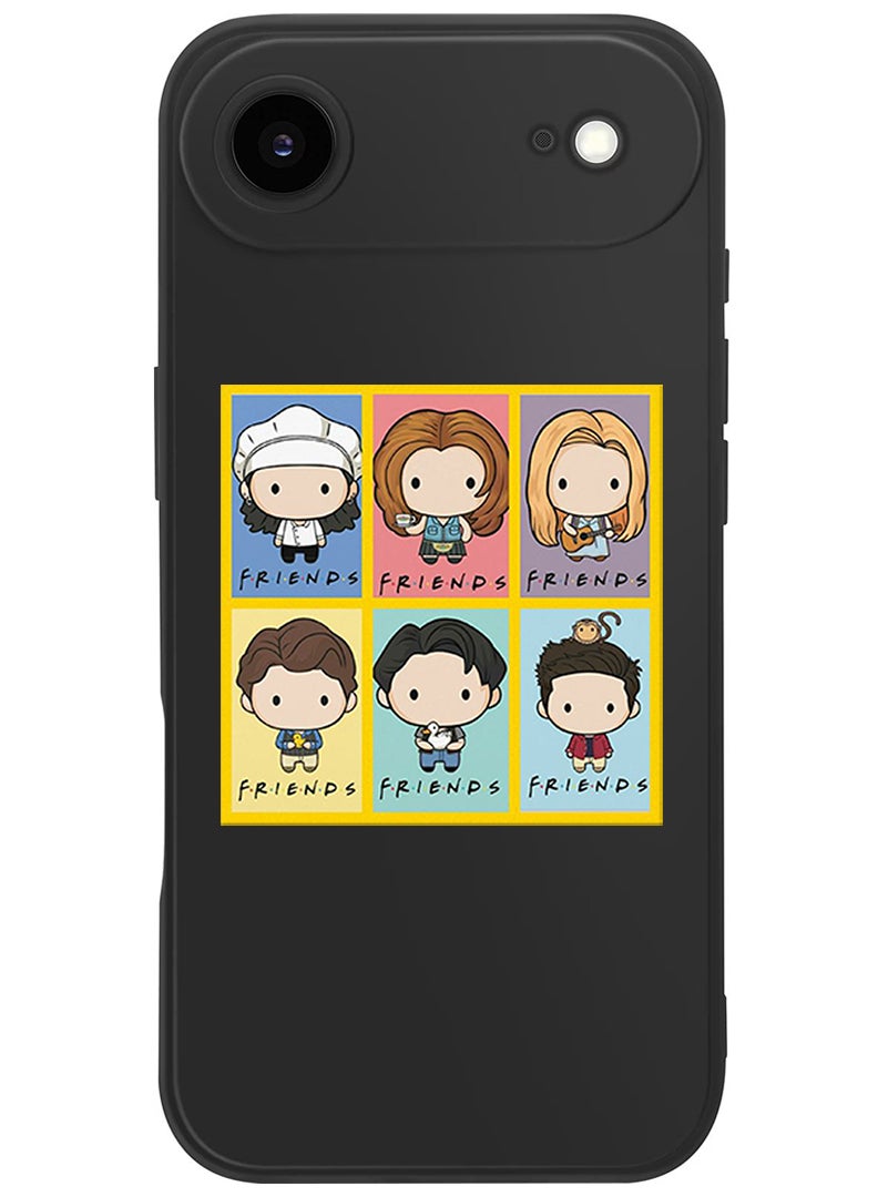 Theodor Protective Slim Fit Case Liquid Silicone Cover with Full Body Protection Anti-Scratch Shockproof Case For Apple iPhone 17 Air (Black) friends - Image 1