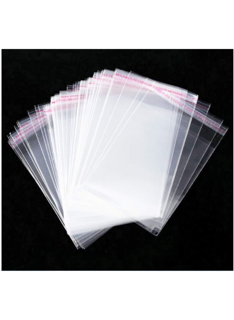 Alba Plastic - أكياس بلاستيكية شفافة ذاتية اللصق من ألبا، 100 قطعة، أكياس بلاستيكية قابلة لإعادة الإغلاق للهدايا والبسكويت وغيرها من المنتجات (13 × 16 سم) - Image 1