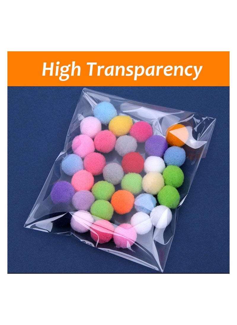 Alba Plastic - أكياس بلاستيكية شفافة ذاتية اللصق من ألبا، 100 قطعة، أكياس بلاستيكية قابلة لإعادة الإغلاق للهدايا والبسكويت وغيرها من المنتجات (13 × 16 سم) - Image 1
