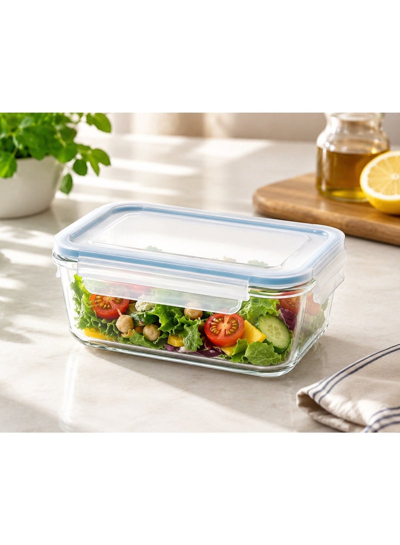 Glasslock Rectangular Food Container 715 ml Tempered Glass Leakproof Microwave Safe - Image 1