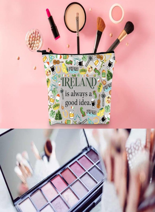 حقيبة مكياج بسحاب من WCGXKO، هدية مثالية لرحلة إلى أيرلندا، هدية لمحبي أيرلندا، منتجات أيرلندا (حقيبة أيرلندا) - Image 3