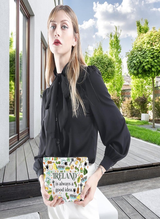 حقيبة مكياج بسحاب من WCGXKO، هدية مثالية لرحلة إلى أيرلندا، هدية لمحبي أيرلندا، منتجات أيرلندا (حقيبة أيرلندا) - Image 4