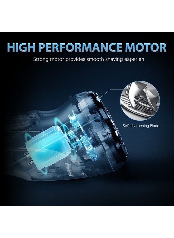 SEJOY Electric Razor for Men, Mens Electric Shavers, Rechargeable Wet & Dry Electric Razor Shaving Machines, Pop Up Trimmer for Travel Home, Rechargeable,LED Display,IPX7 Waterproof, Black - Image 4