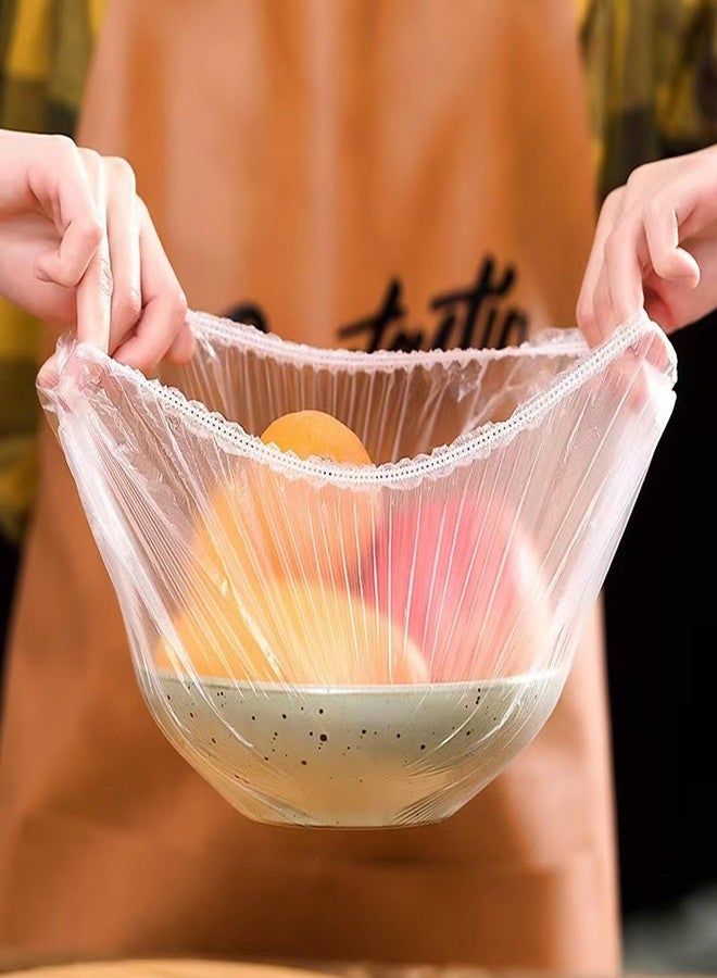 SAOYOAS 300PCS Elastic Food Covers Fresh Keeping Bags Disposable Stretchable Bowl Covers Universal Kitchen Wrap Seal Bags for Food Storage Bread Proofing and Outdoor Picnics, Adjustable Household Plastic Wrap - Image 3