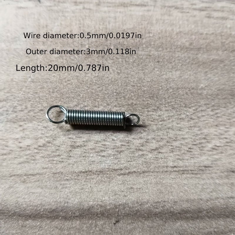 60 Precision Small Tension Springs 0.5mm X 3mm X 20mm for Maintenance - Image 2