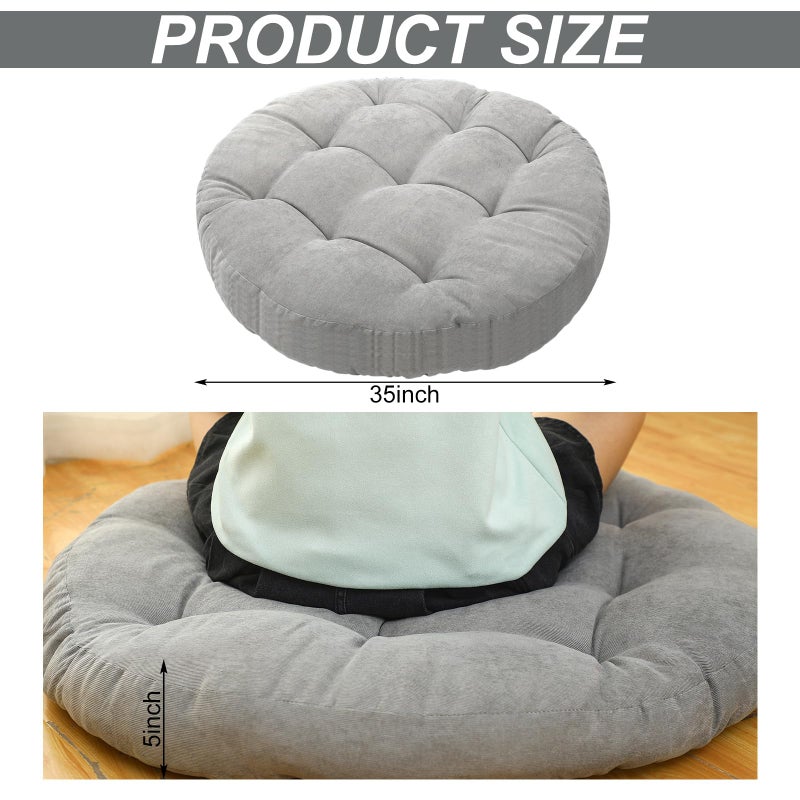 Funnymoom Extra Large Floor Pillow 35 Inch Round Circle Chair Floor Meditation Cushion Papasan Swing Cushion for Adults Oversized Playroom Pillows Big Pillow for Yoga Living Room Sofa - Image 3