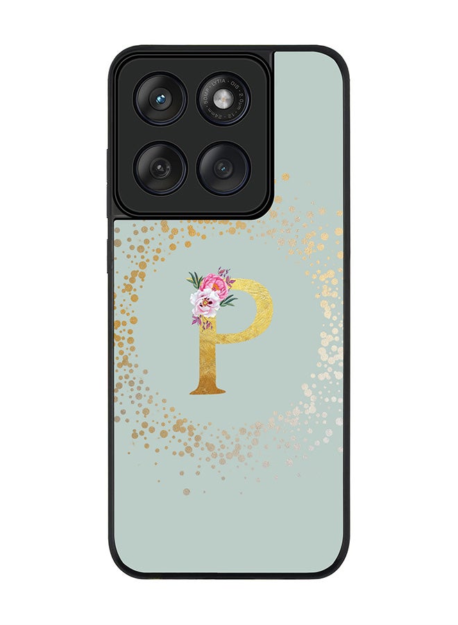 Stylizedd For Motorola MOTO Edge 60 Fusion/ Edge 60 Case,Slim fit Camera Protection, Shockproof Thin Phone cover  - Custom Monogram Floral - P  (Light Grey ) - Image 1