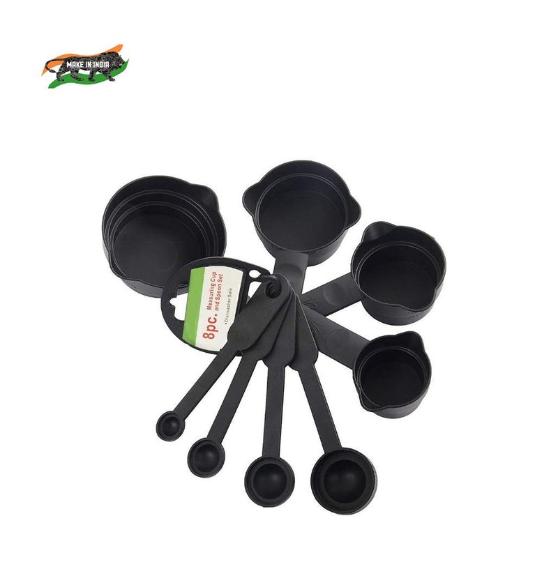 TECHNOVIBES Measuring Cups & Measuring Spoons | Kitchen Measuring Spoons Coffee Teaspoon, Sugar Scoop, Cake Baking, Flour Cups, Cooking Tools [Black - Set of 1] - Image 5