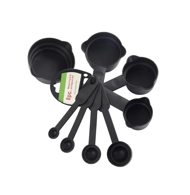 TECHNOVIBES Measuring Cups & Measuring Spoons | Kitchen Measuring Spoons Coffee Teaspoon, Sugar Scoop, Cake Baking, Flour Cups, Cooking Tools [Black - Set of 1] - Image 4