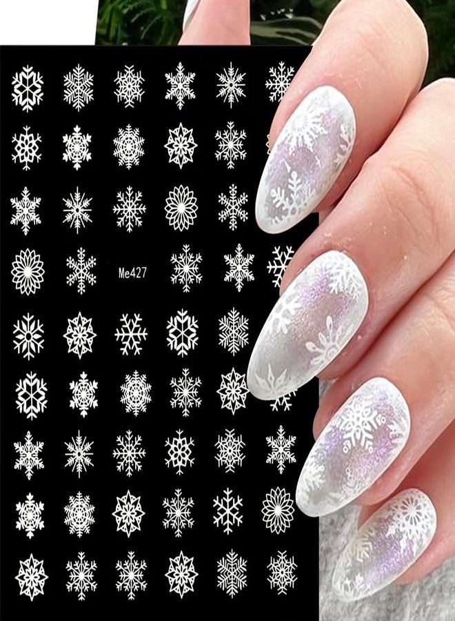 Dornail 10 Sheets Christmas Snowflake Nail Stickers, Winter Themed 3D Holographic Laser Colorful Xmas Snow Decals for New Year Nail Art Designs and Supplies - Image 3