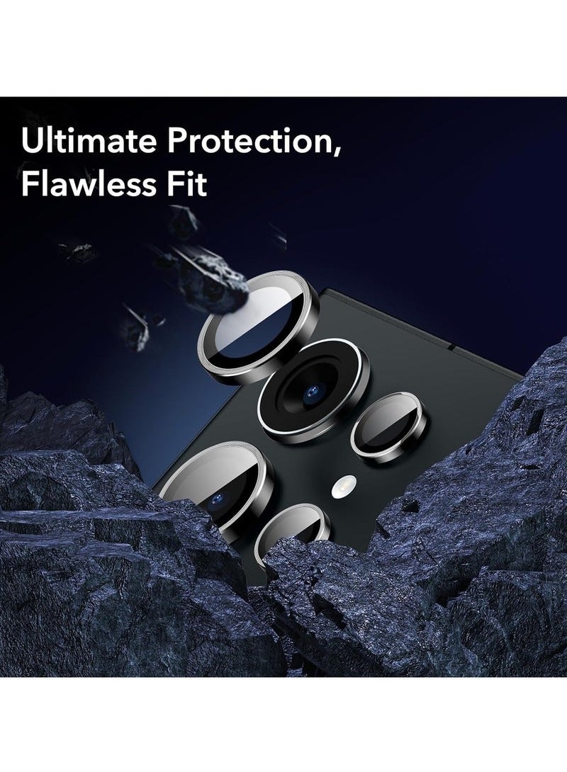 (3+2PCS) for Samsung Galaxy S24 Ultra 5G Camera Lens Protector, 9H Tempered Glass Camera Cover Screen Protector Metal Individual Ring [Installation Tray][Removal tool][Case Friendly]- Titanium - Image 2