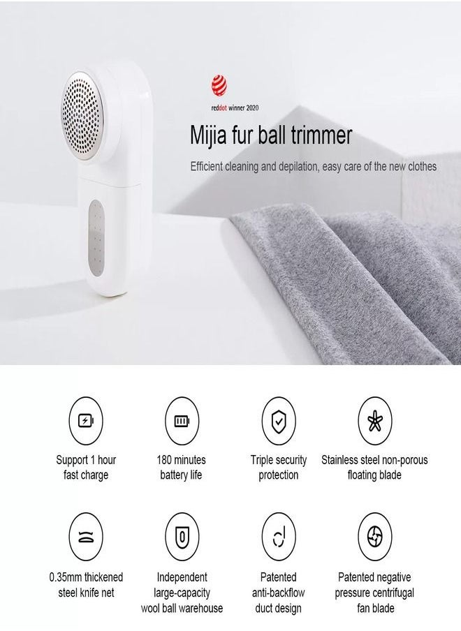 MIJIA - Xiaomi Mijia Portable Lint Remover Handheld Highly Efficient 5-blade Cyclone Fabric Shaver Cutter Head 90min Endurance and 0.35mm Knife USB Rechargeable - Image 1