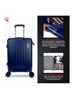 REFLECTION Premium Quality Business Travel Carry On Hardside Luggage with Front Open Laptop Compartment and 4 Spinner Wheels, Blue, 20 inches - pzsku/Z8169AA3B2411C6F12ED6Z/45/_/1695820808/c051be06-1d70-4d35-829f-21289edea2c2