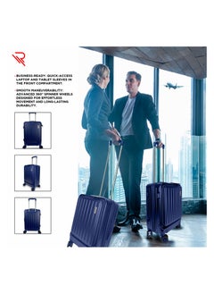 REFLECTION Premium Quality Business Travel Carry On Hardside Luggage with Front Open Laptop Compartment and 4 Spinner Wheels, Blue, 20 inches - pzsku/Z8169AA3B2411C6F12ED6Z/45/_/1695820810/dabd07e4-06fc-4943-8a8e-6f0b6a2ae0cf